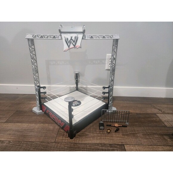 WWE RAW Super Strikers Slam N Launch Arena Wrestling Ring Playset W/ Accessories - Picture 1 of 14